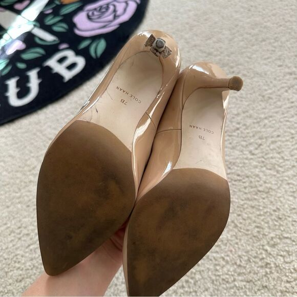 Cole Haan Tan/Nude Shiny Career Pumps/Heels - Picture 8 of 13